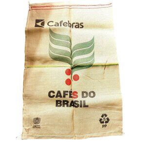 Theta Ridge Coffee Bean Sac Burlap Advertising Graphic Brazil 60 Kg NEW Craft DI
